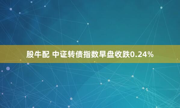 股牛配 中证转债指数早盘收跌0.24%